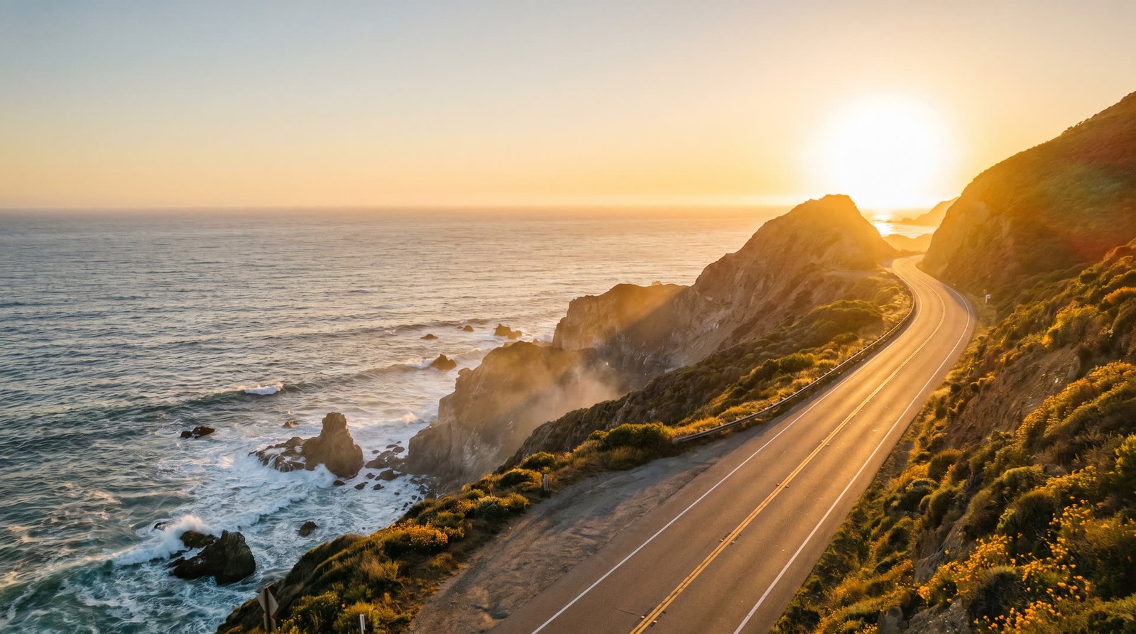 Pacific Coast Highway at sunset