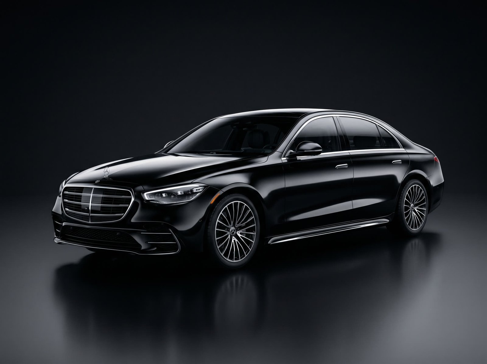 Black Mercedes-Benz S-Class luxury sedan
